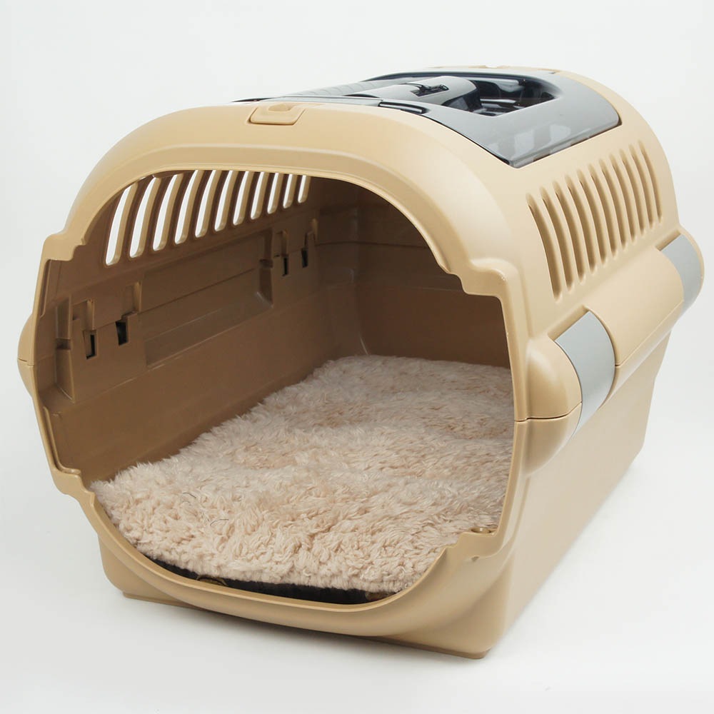 縁無しクッションベッド/クレートクッション マカロンチョコファー Sサイズ