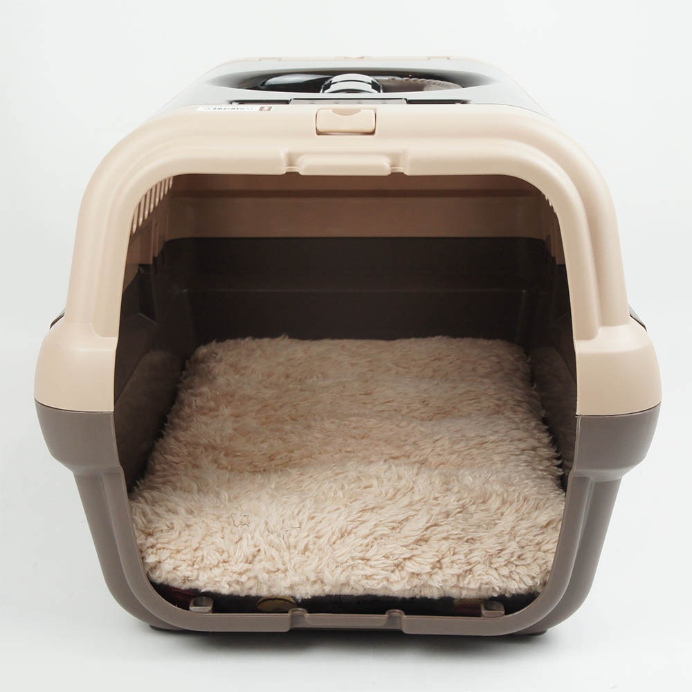 縁無しクッションベッド/クレートクッション マカロンチョコファー Sサイズ