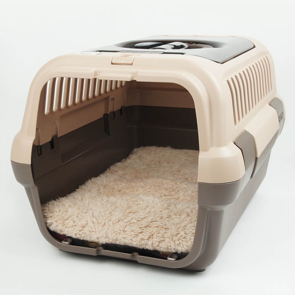 縁無しクッションベッド/クレートクッション マカロンチョコファー Sサイズ