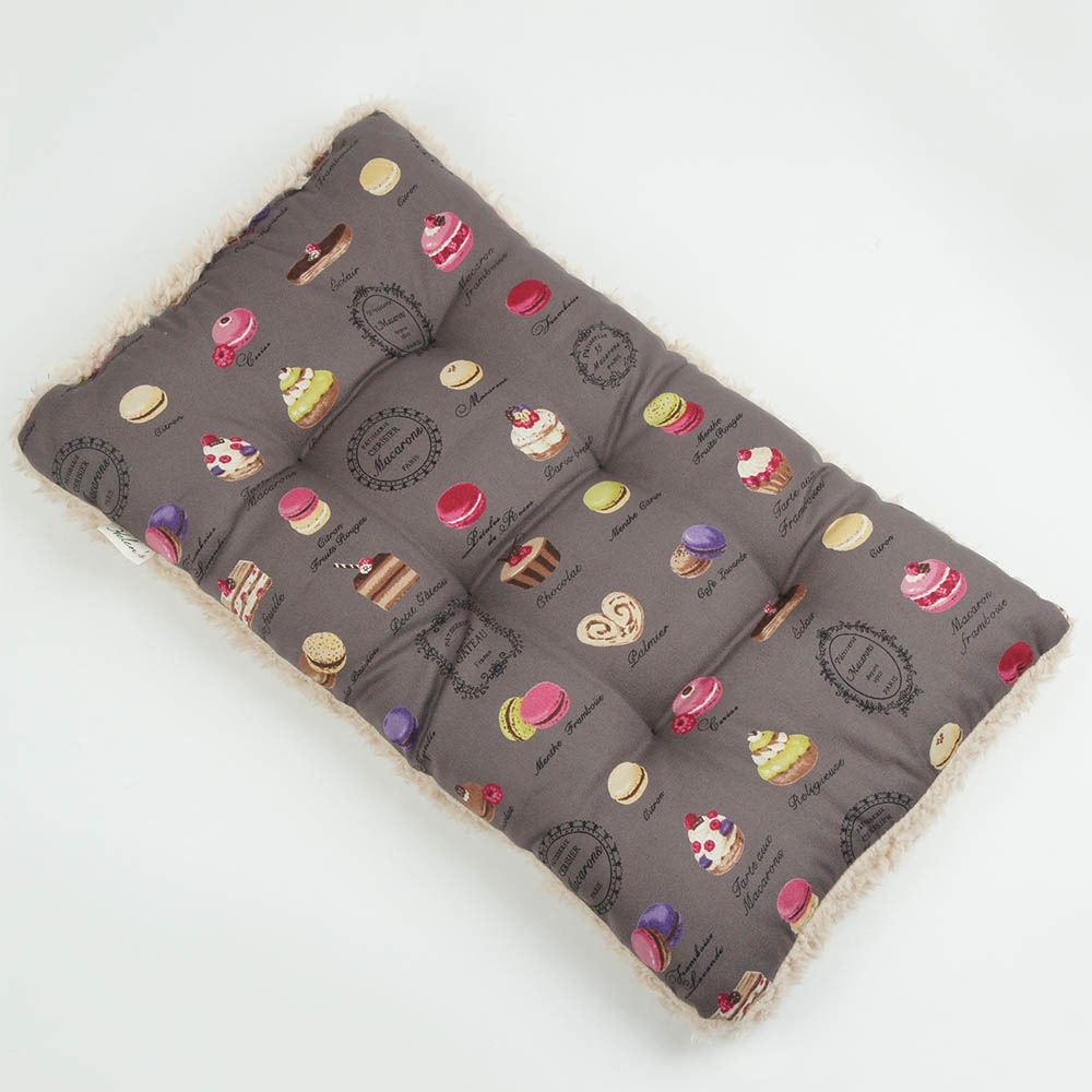 縁無しクッションベッド/クレートクッション マカロンチョコファー Sサイズ