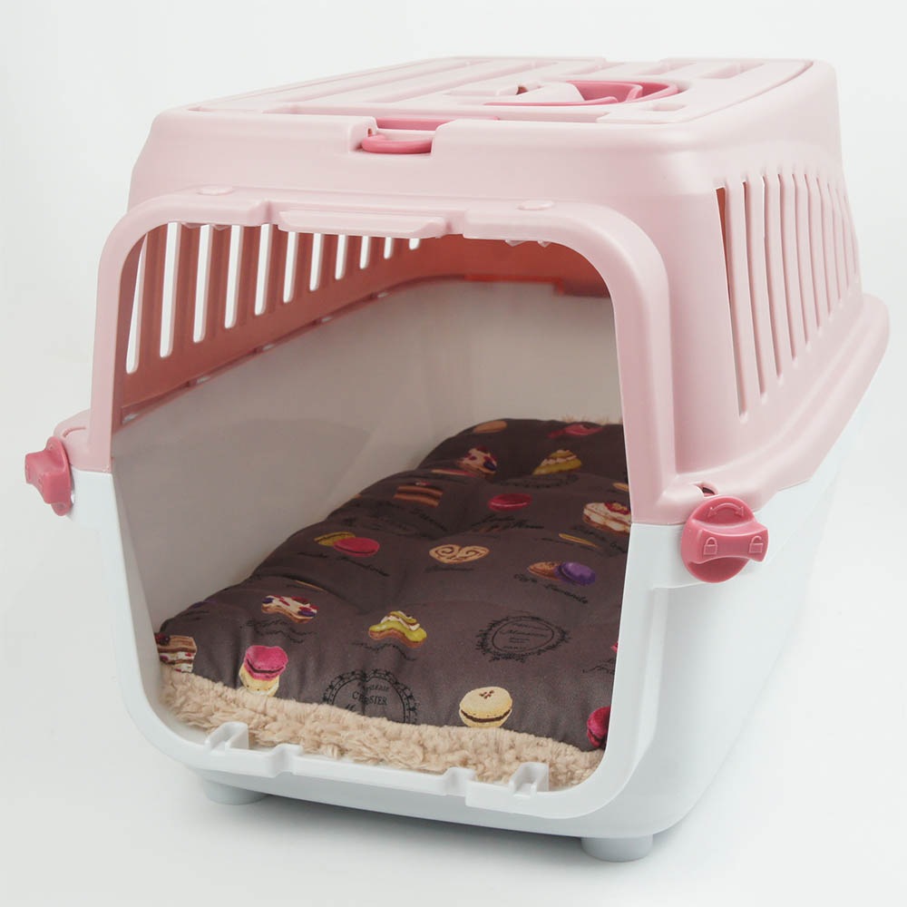 縁無しクッションベッド/クレートクッション マカロンチョコファー Sサイズ