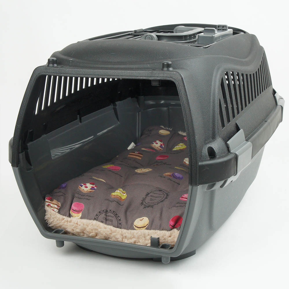 縁無しクッションベッド/クレートクッション マカロンチョコファー Sサイズ