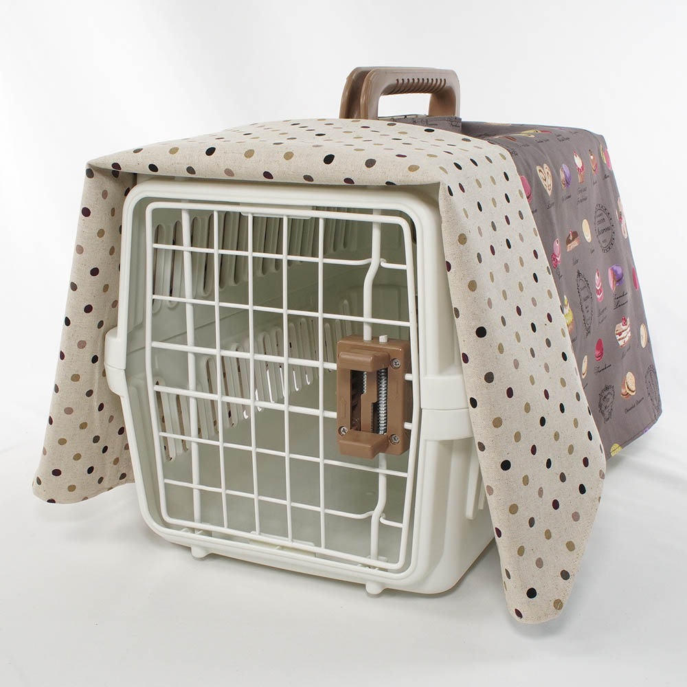 Helen's クレートカバー マカロンチョコドット Sサイズ トグルボタン無し