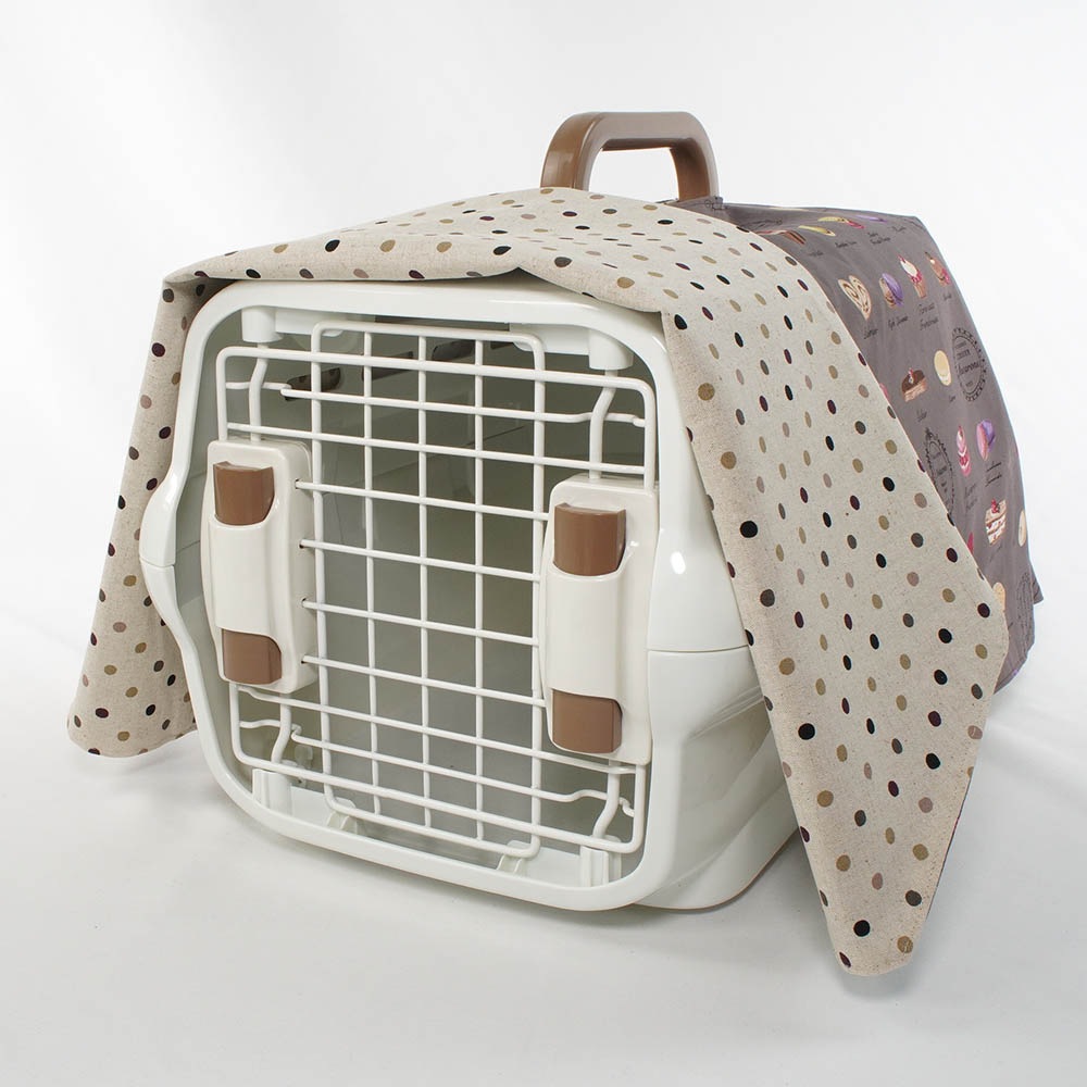 Helen's クレートカバー マカロンチョコドット Sサイズ トグルボタン無し