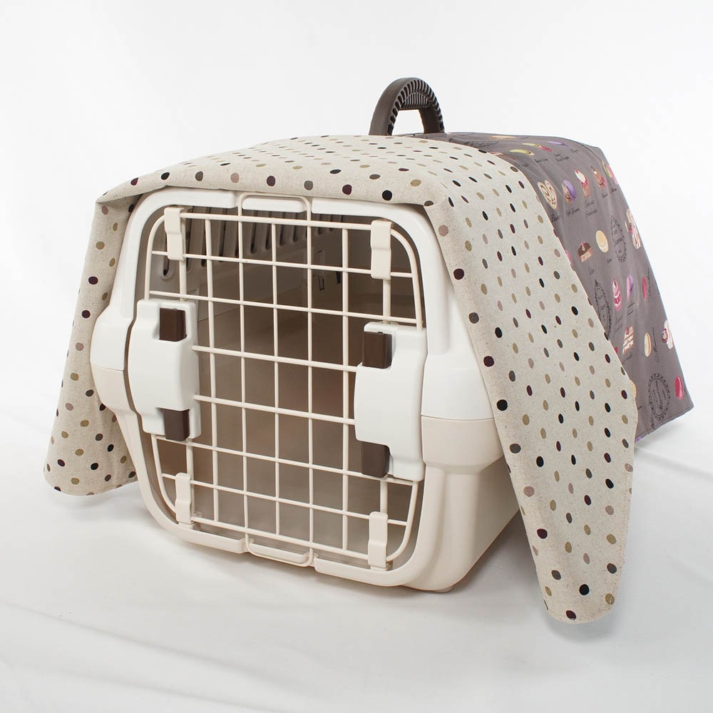 Helen's クレートカバー マカロンチョコドット Sサイズ トグルボタン無し