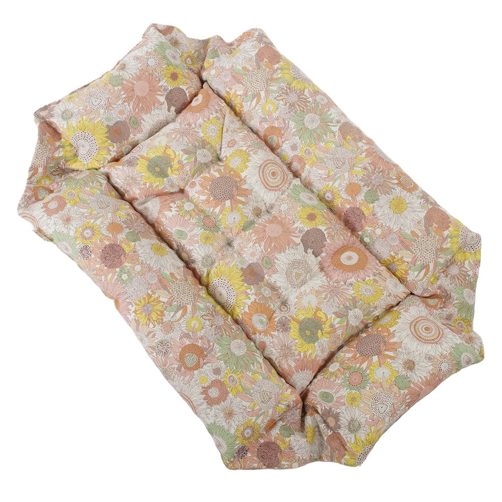 【限定品】ペットが喜ぶ キャリークッションベッド リバティプリント スモールスザンナ 両面生地バイカラーチェック Sサイズ