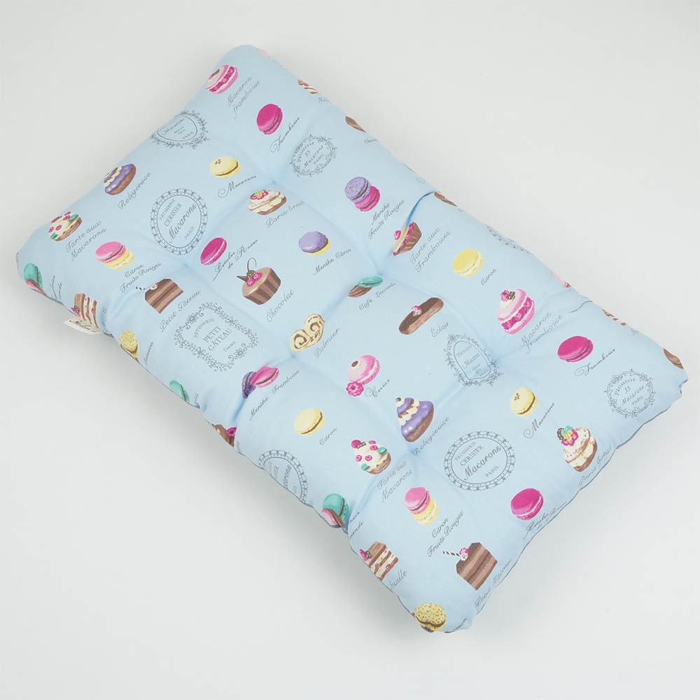 縁無しクッションベッド/クレートクッション マカロンブルードット Sサイズ