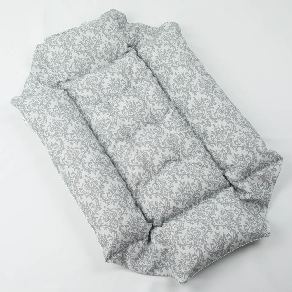 ペットが喜ぶ 夏用キャリークッションベッド iCOLD 接触冷感 ダマスク グレー Sサイズ