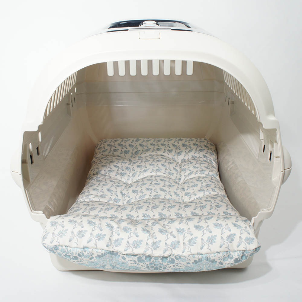 あごのせ縁無しクッション/クレートクッション royal albert ダマスク アラベスク サックスブルー Mサイズ