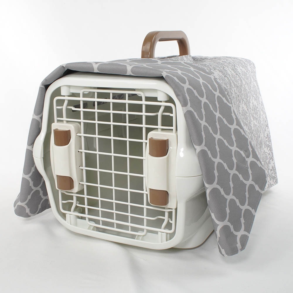 Helen's クレートカバー ダマスクグレー Sサイズ トグルボタン付き