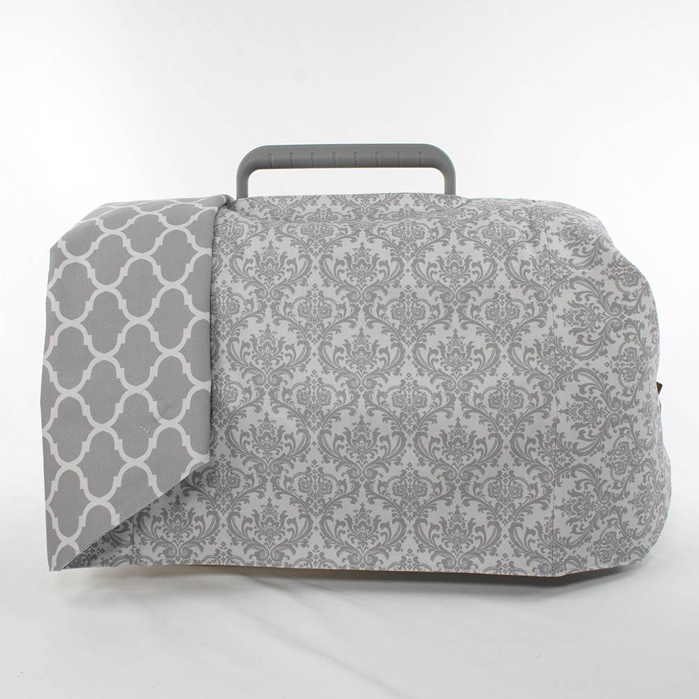 Helen's クレートカバー ダマスクグレー Sサイズ トグルボタン付き