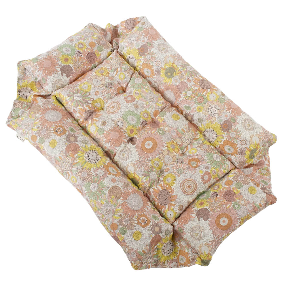 【限定品】ペットが喜ぶ キャリークッションベッド リバティプリント スモールスザンナ 両面生地バイカラーチェック Mサイズ