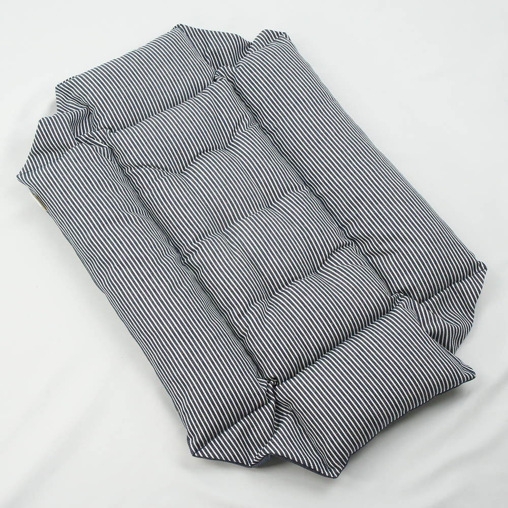 ペットが喜ぶ キャリークッションベッド/クレートクッション 10オンスヒッコリーデニムネイビー Sサイズ