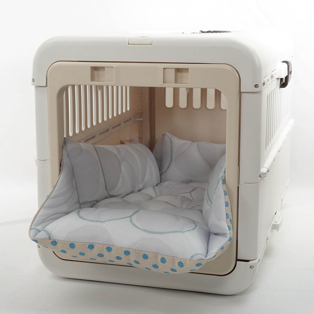 ペットが喜ぶ 夏用キャリークッションベッド 接触冷感 マーベラスクール Abuku グレー Sサイズ