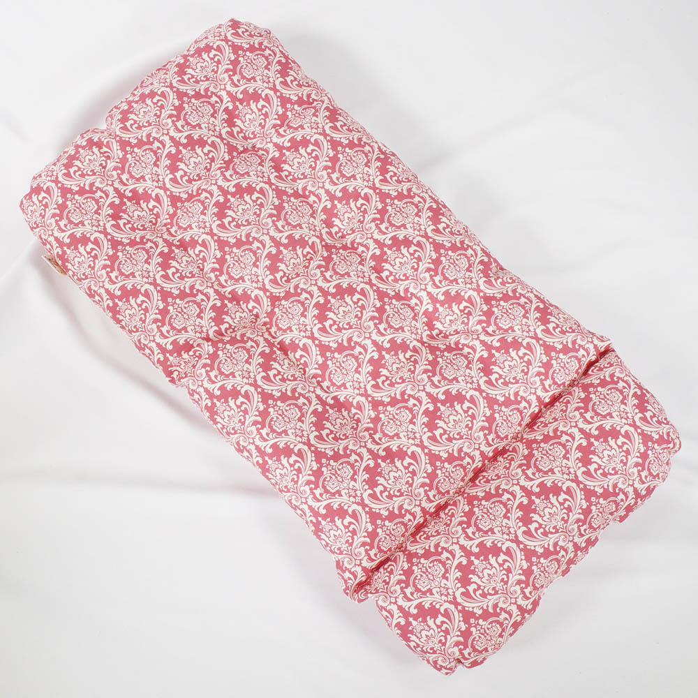 夏用 あごのせ縁無しクッション iCOLD 接触冷感 ダマスク ピンク Mサイズ