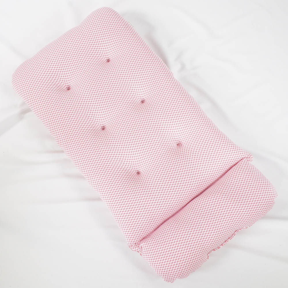 夏用 あごのせ縁無しクッション iCOLD 接触冷感 ダマスク ピンク Mサイズ