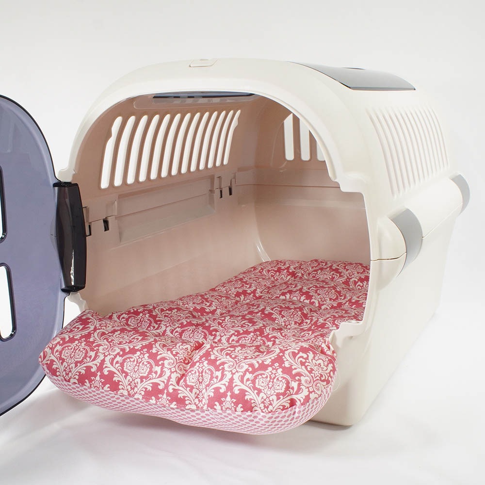 夏用 あごのせ縁無しクッション iCOLD 接触冷感 ダマスク ピンク Mサイズ