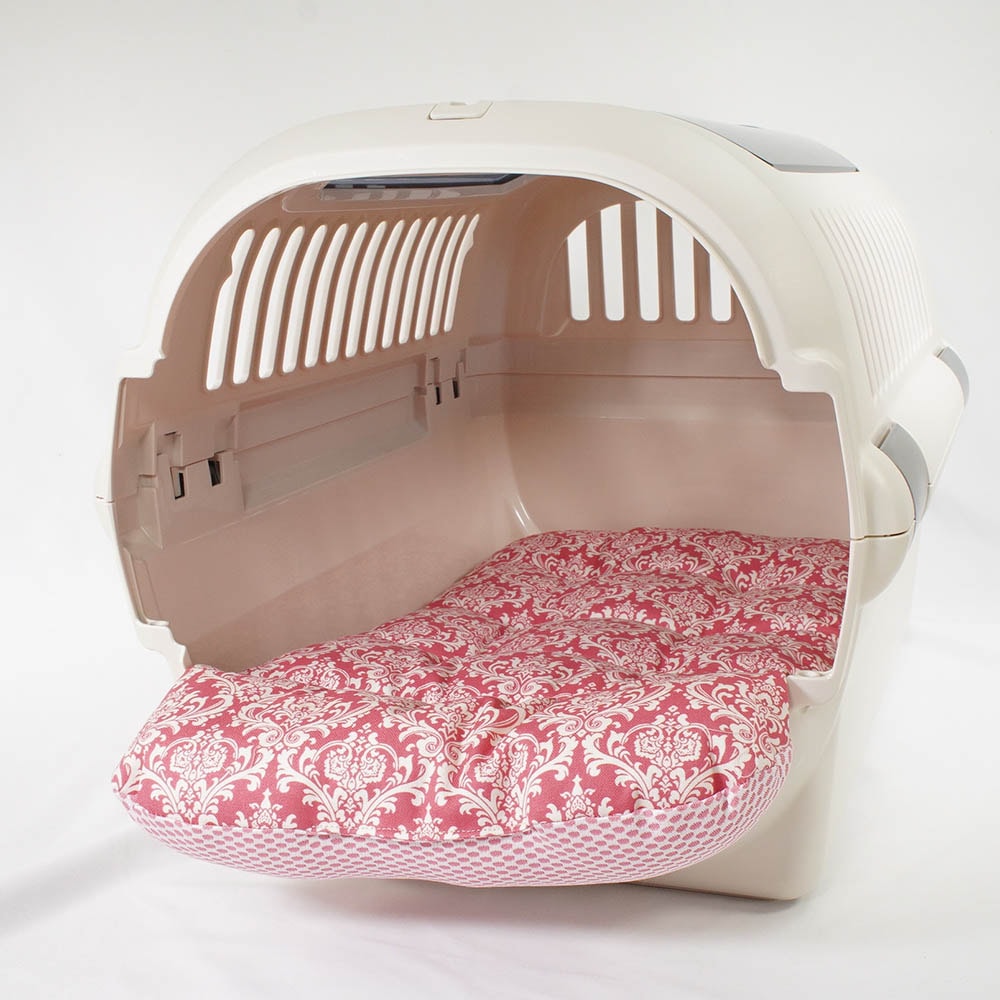 夏用 あごのせ縁無しクッション iCOLD 接触冷感 ダマスク ピンク Mサイズ