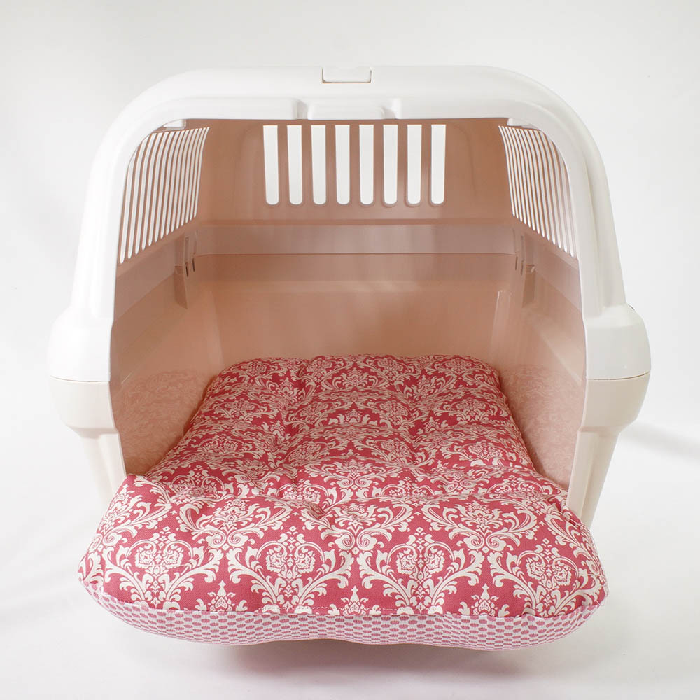 夏用 あごのせ縁無しクッション iCOLD 接触冷感 ダマスク ピンク Mサイズ