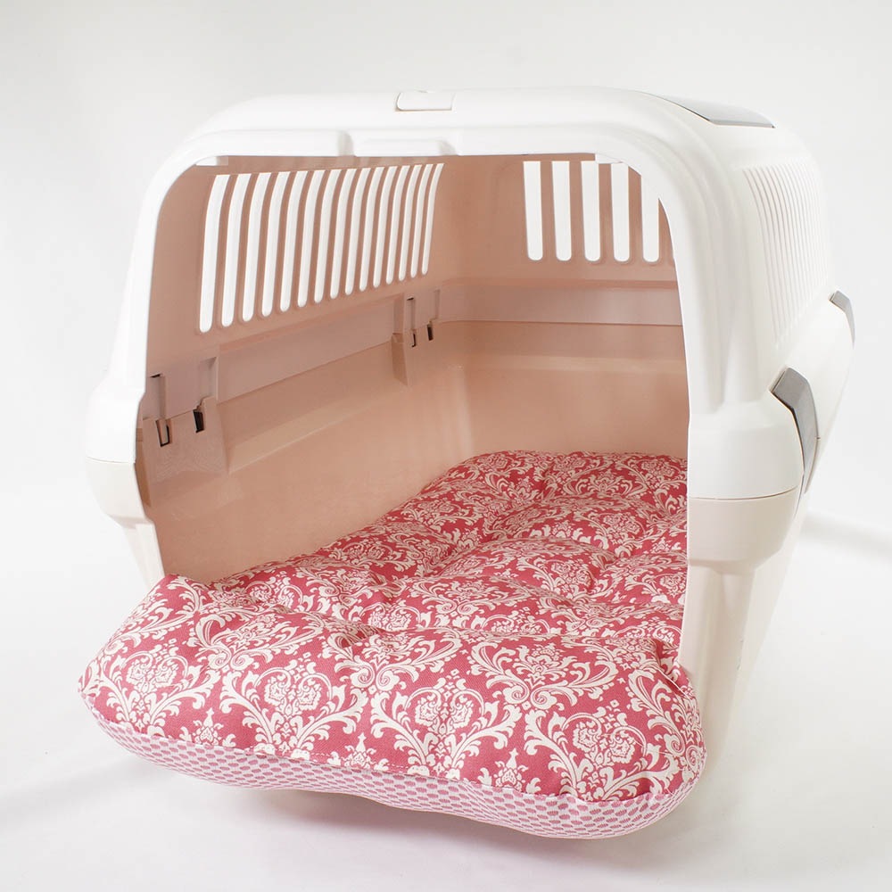 夏用 あごのせ縁無しクッション iCOLD 接触冷感 ダマスク ピンク Mサイズ