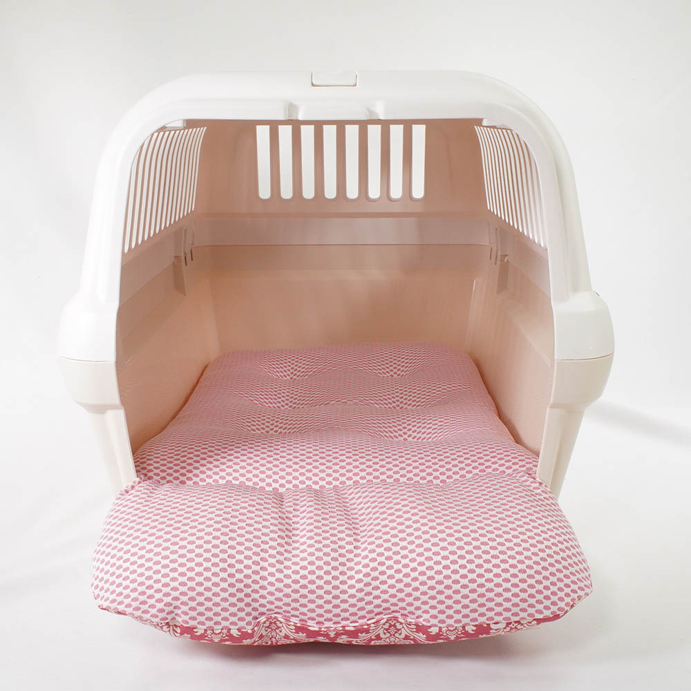 夏用 あごのせ縁無しクッション iCOLD 接触冷感 ダマスク ピンク Mサイズ