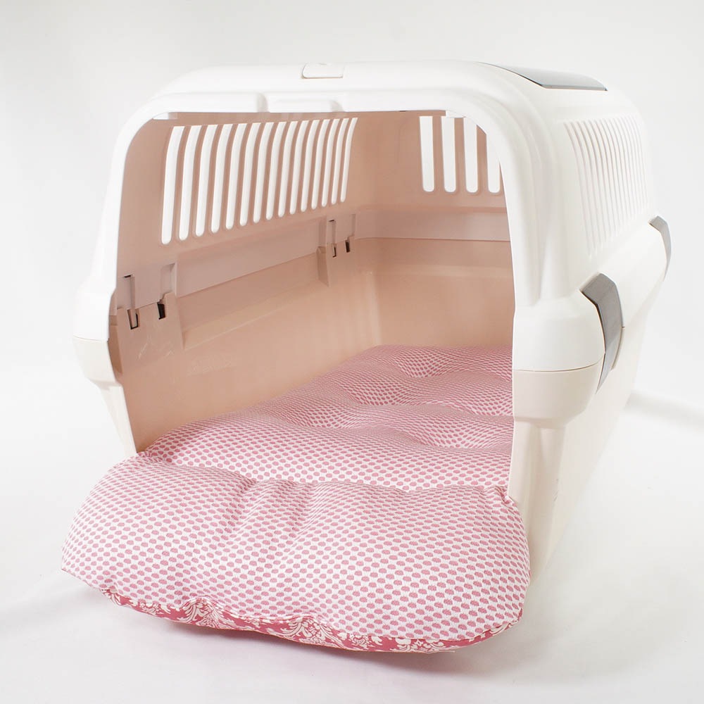 夏用 あごのせ縁無しクッション iCOLD 接触冷感 ダマスク ピンク Mサイズ