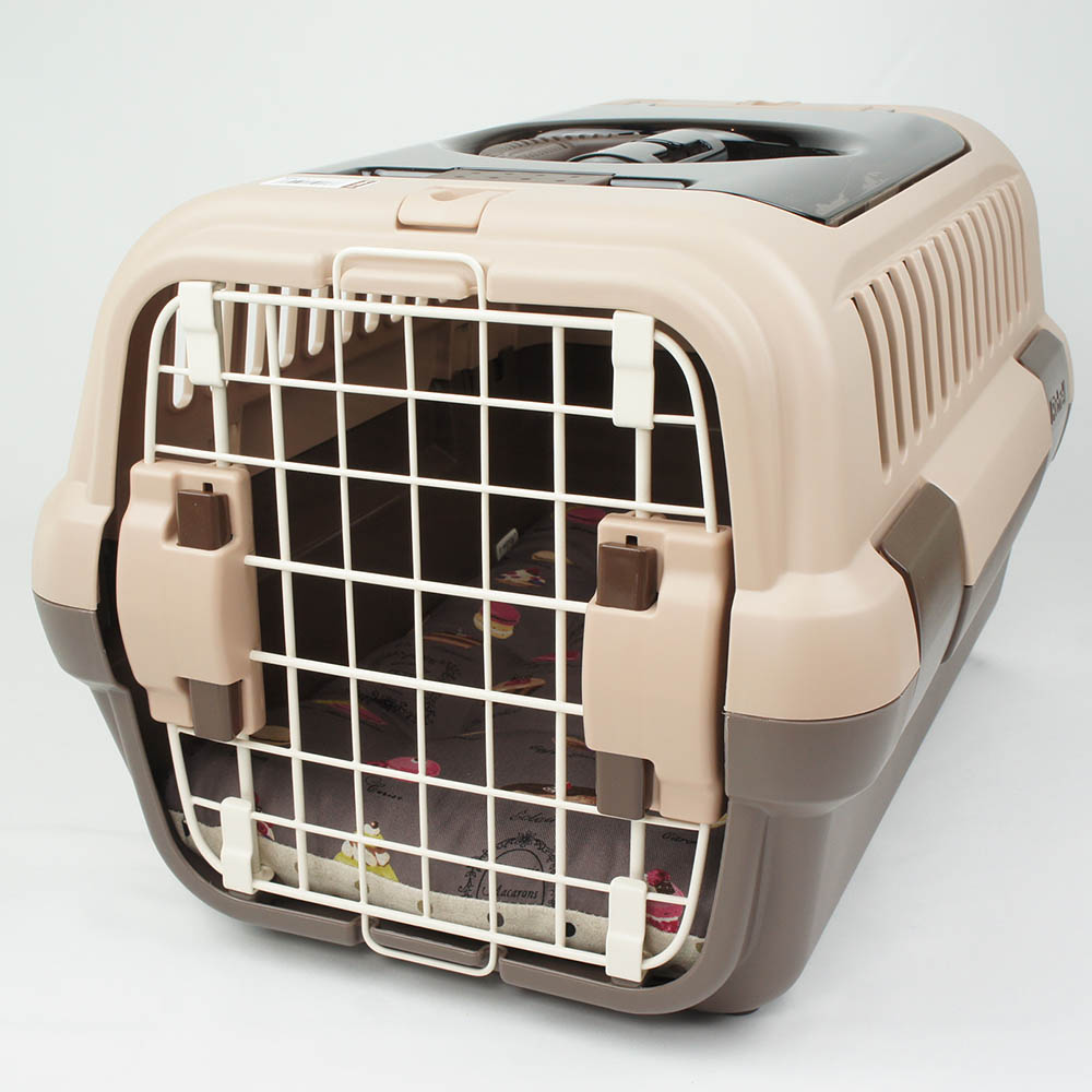 縁無しクッションベッド/クレートクッション マカロンチョコドット Sサイズ