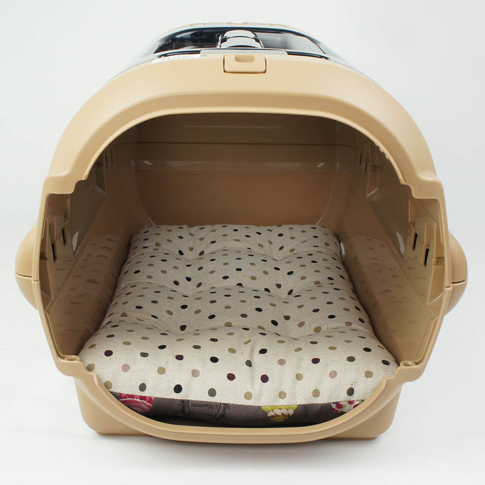 縁無しクッションベッド/クレートクッション マカロンチョコドット Sサイズ