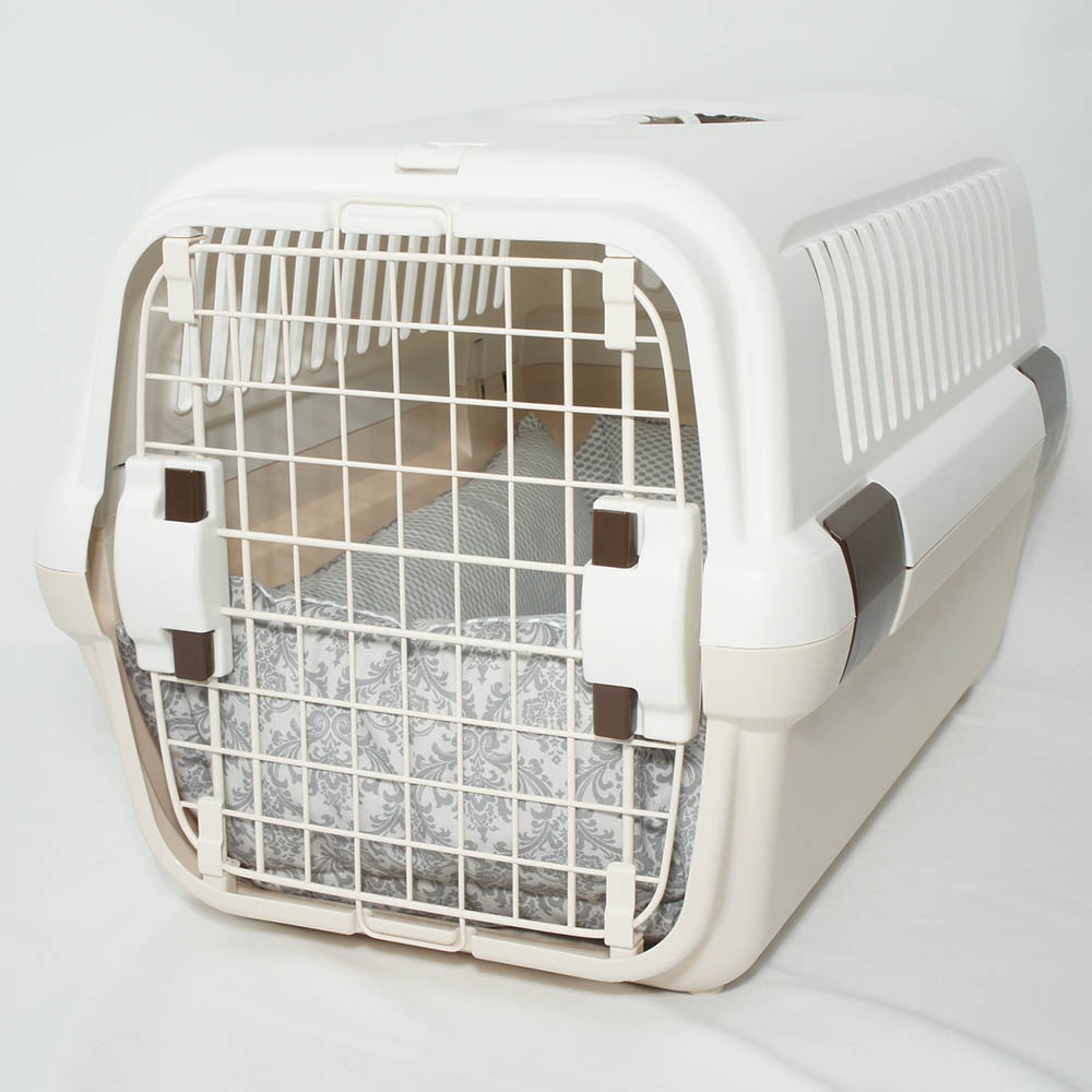 ペットが喜ぶ 夏用キャリークッションベッド iCOLD 接触冷感 ダマスク グレー Mサイズ