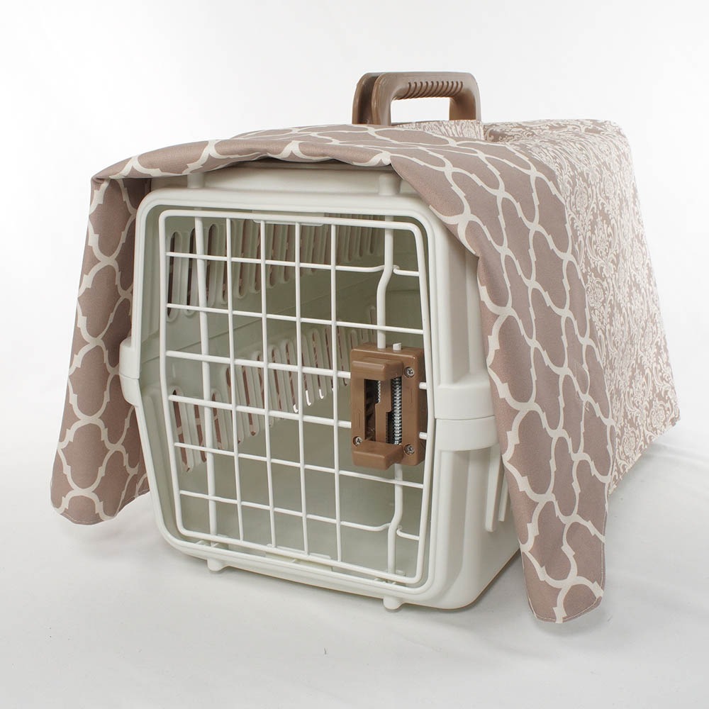Helen's クレートカバー ダマスクベージュ Sサイズ トグルボタン付き