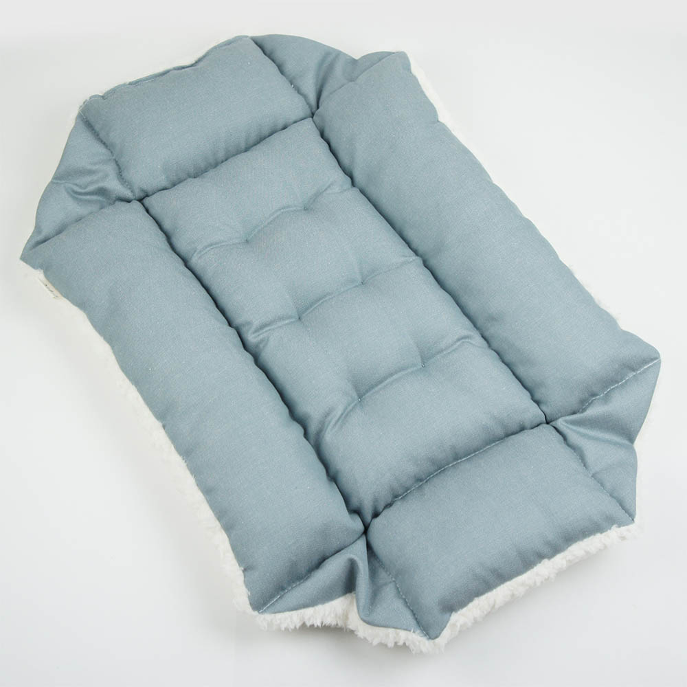 ペットが喜ぶ キャリークッションベッド/クレートクッション 10オンスデニムサックスファー Sサイズ