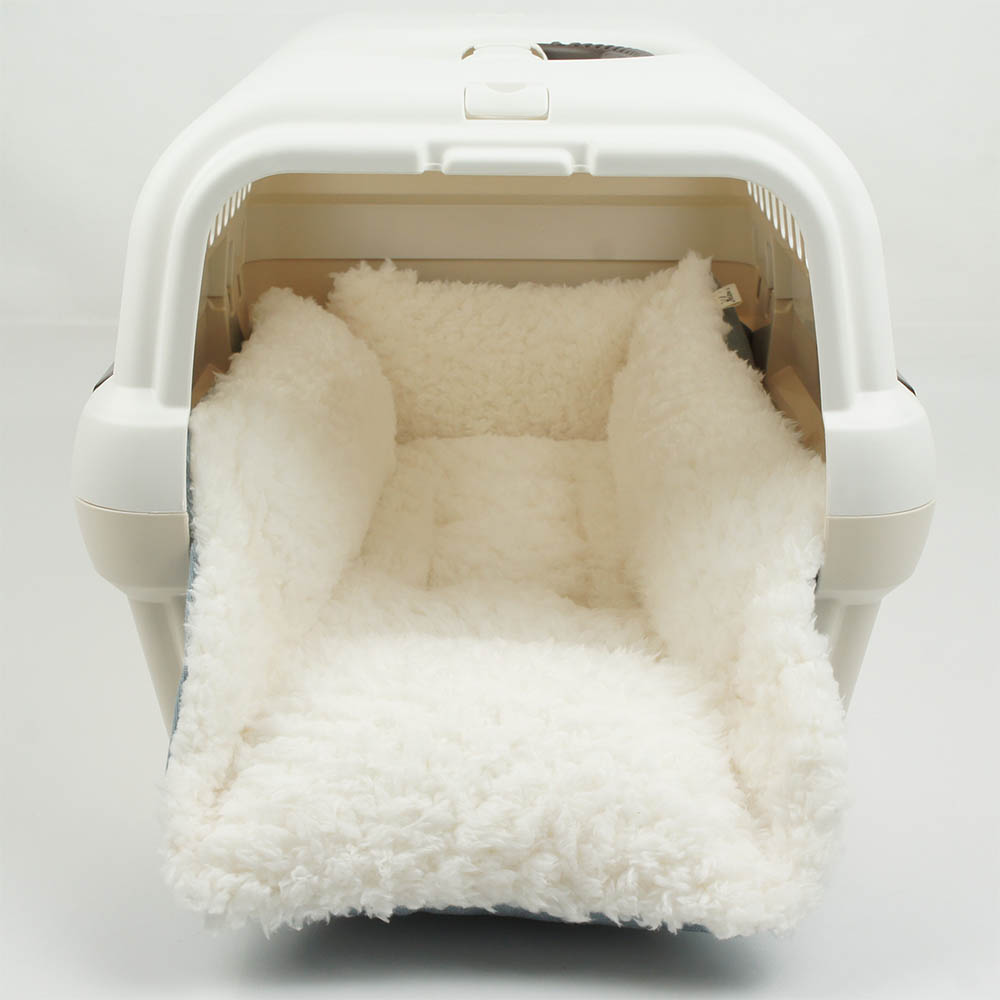 ペットが喜ぶ キャリークッションベッド/クレートクッション 10オンスデニムサックスファー Sサイズ