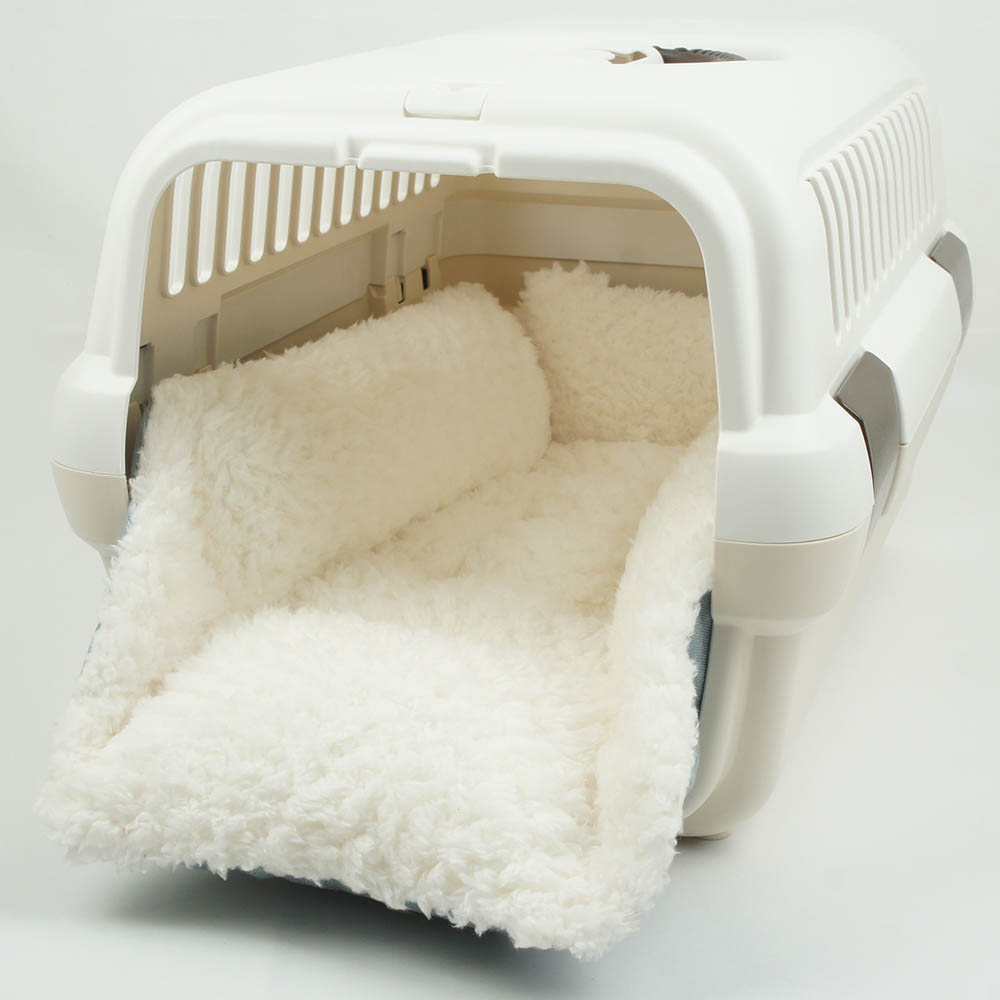 ペットが喜ぶ キャリークッションベッド/クレートクッション 10オンスデニムサックスファー Sサイズ