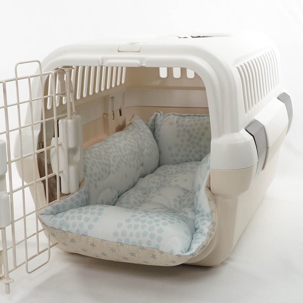 ペットが喜ぶ 夏用キャリークッションベッド 接触冷感 マーベラスクール Ginga ブルー Sサイズ