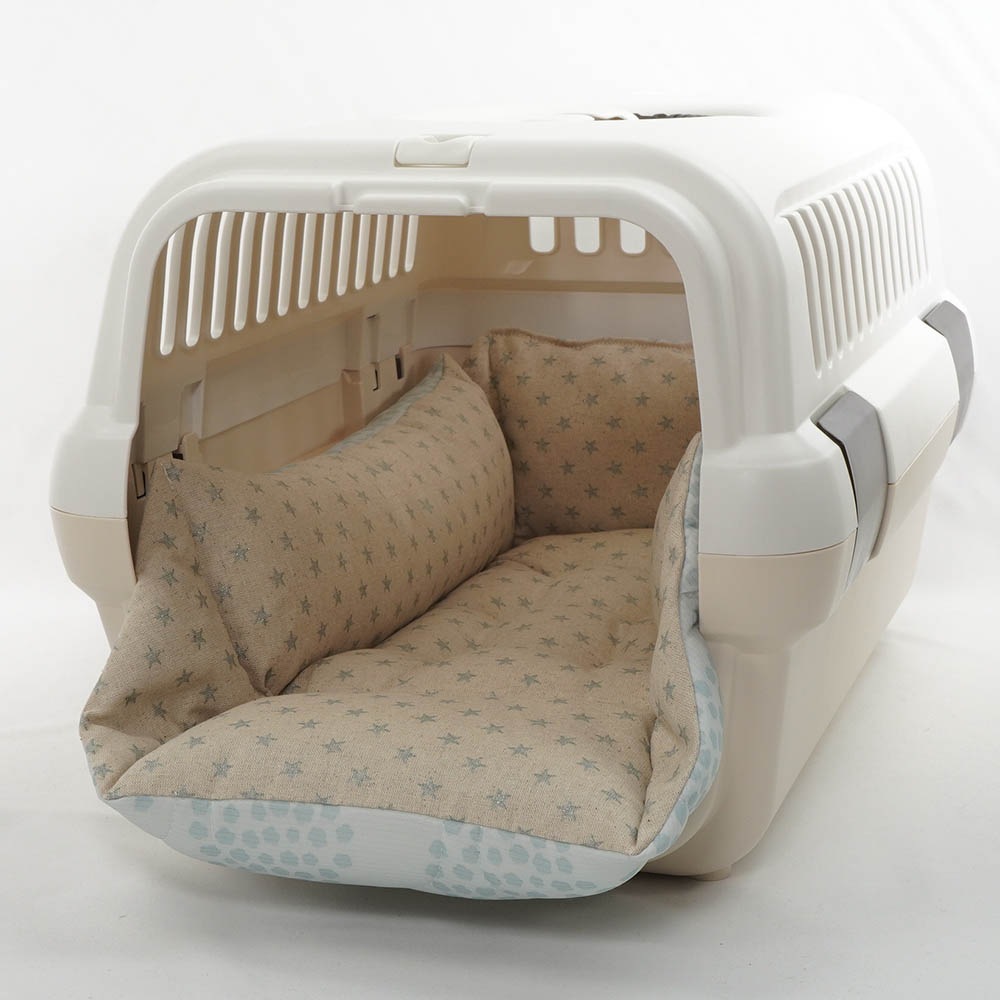 ペットが喜ぶ 夏用キャリークッションベッド 接触冷感 マーベラスクール Ginga ブルー Sサイズ