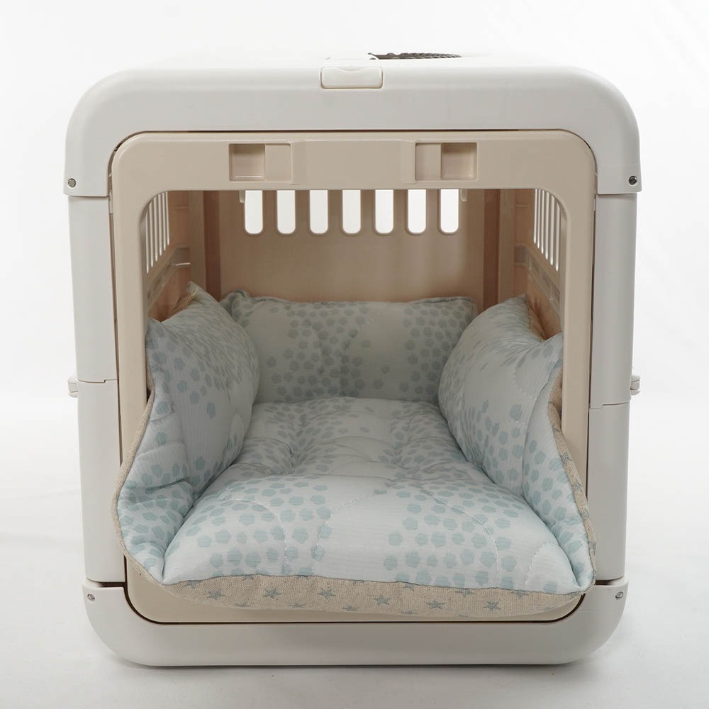 ペットが喜ぶ 夏用キャリークッションベッド 接触冷感 マーベラスクール Ginga ブルー Sサイズ