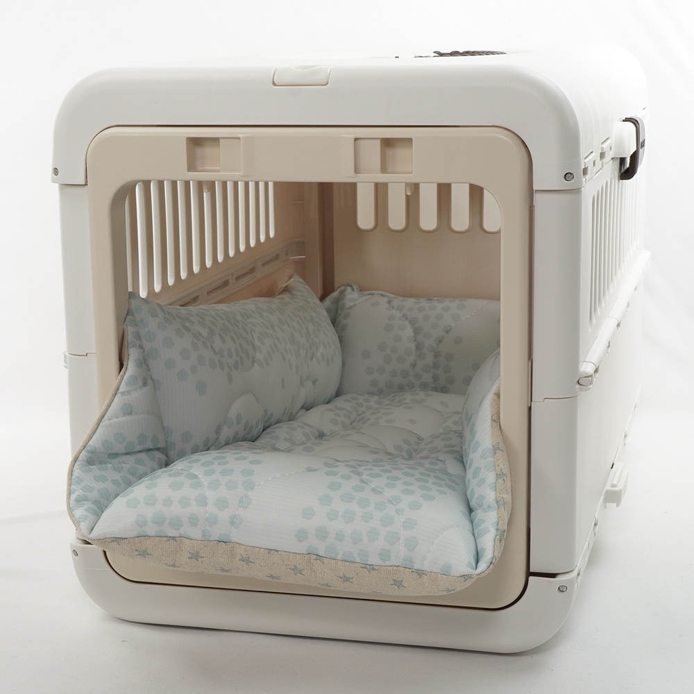 ペットが喜ぶ 夏用キャリークッションベッド 接触冷感 マーベラスクール Ginga ブルー Sサイズ