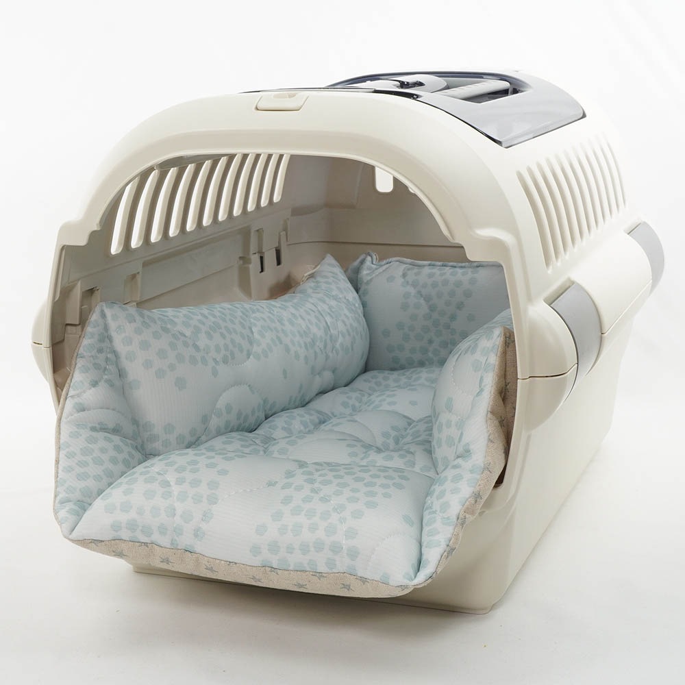 ペットが喜ぶ 夏用キャリークッションベッド 接触冷感 マーベラスクール Ginga ブルー Sサイズ