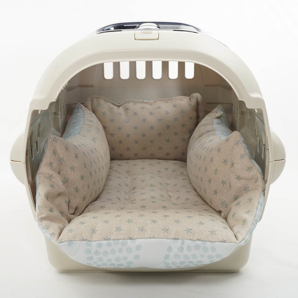 ペットが喜ぶ 夏用キャリークッションベッド 接触冷感 マーベラスクール Ginga ブルー Sサイズ