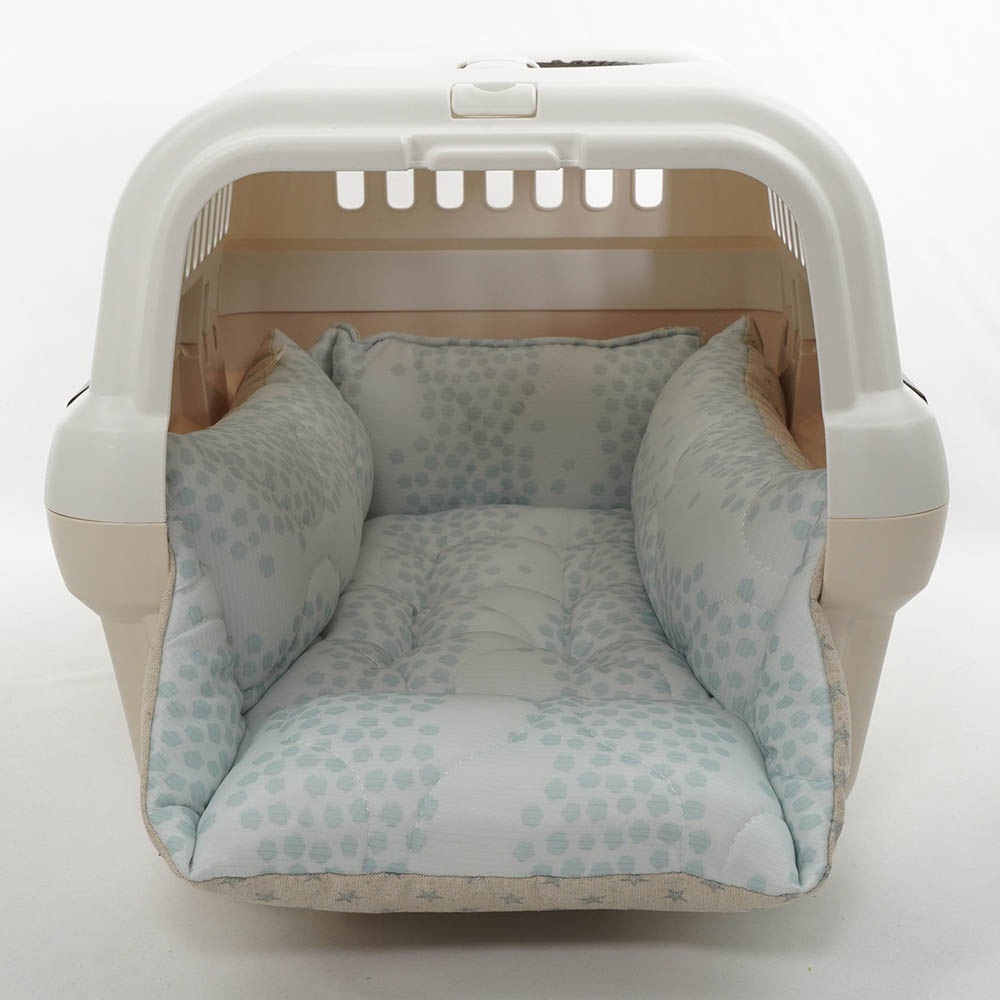 ペットが喜ぶ 夏用キャリークッションベッド 接触冷感 マーベラスクール Ginga ブルー Sサイズ