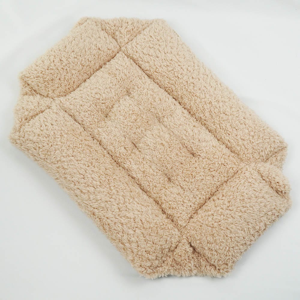 ペットが喜ぶ キャリークッションベッド/クレートクッション 10オンスデニムネイビーファー Sサイズ