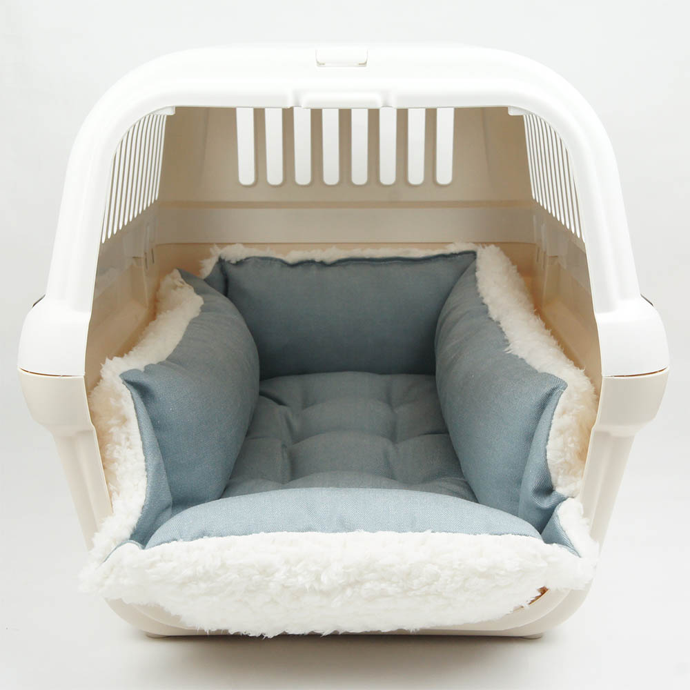 ペットが喜ぶ キャリークッションベッド/クレートクッション 10オンスデニムサックスファー Mサイズ