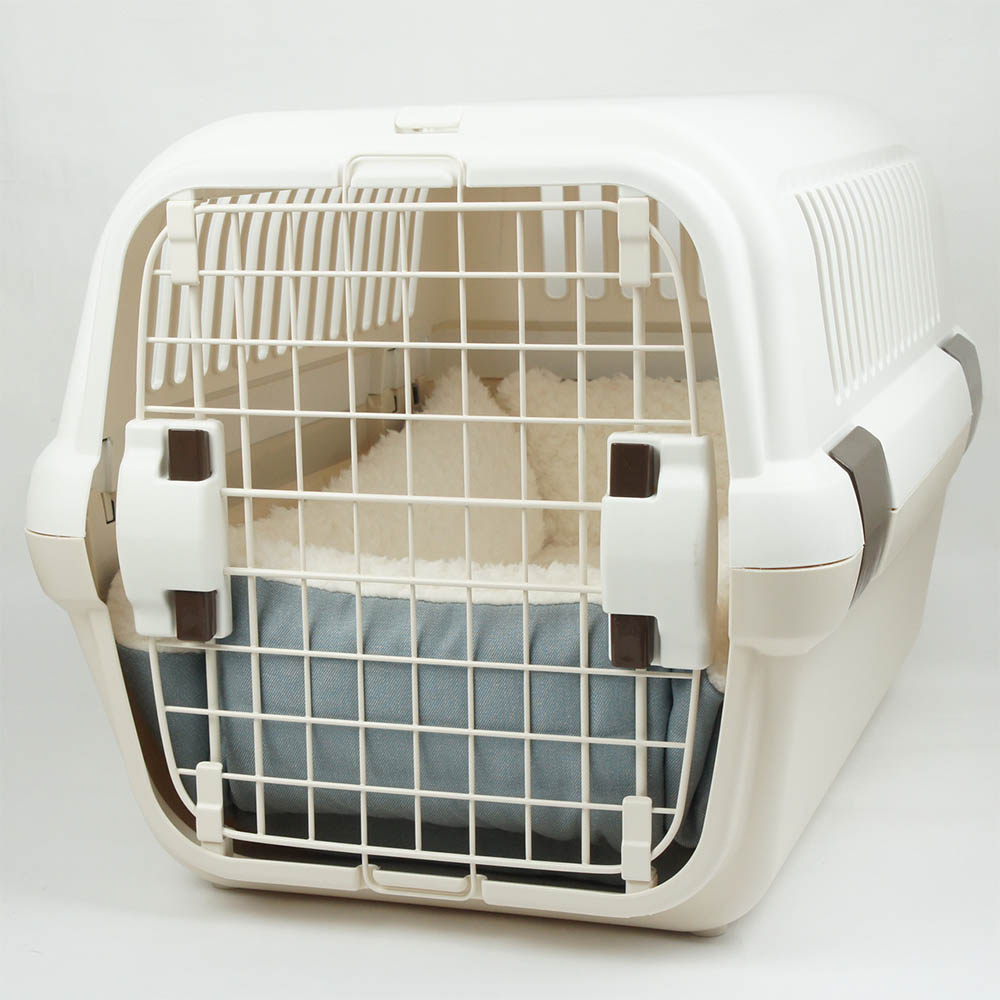 ペットが喜ぶ キャリークッションベッド/クレートクッション 10オンスデニムサックスファー Mサイズ