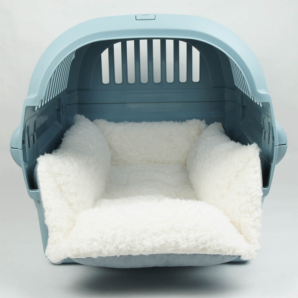 ペットが喜ぶ キャリークッションベッド/クレートクッション 10オンスデニムサックスファー Mサイズ