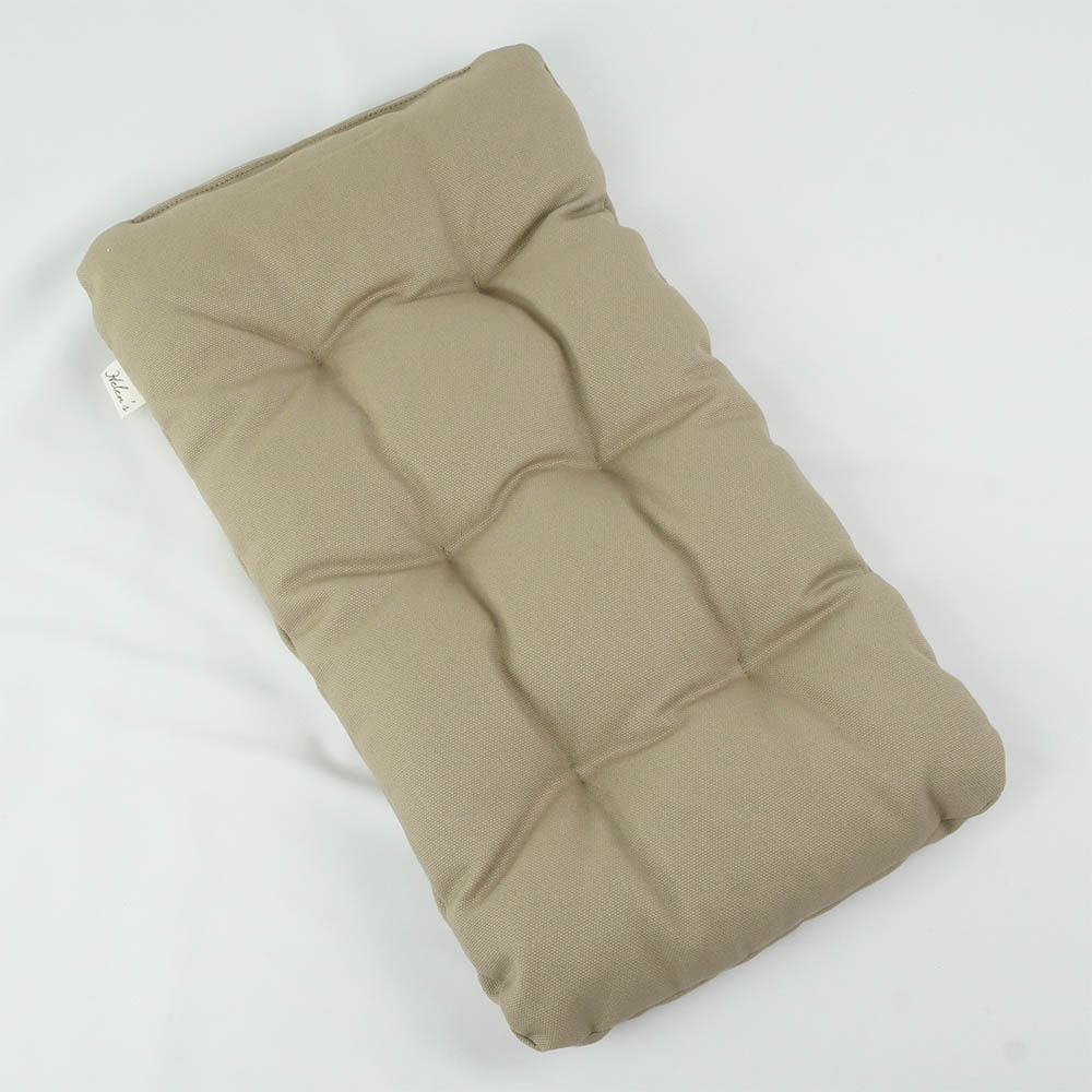 縁無しクッションベッド/クレートクッション カミカミ大好きちゃん用 ８号帆布生地 モカ Sサイズ