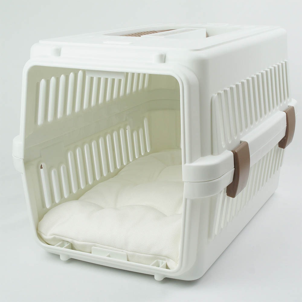 縁無しクッションベッド/クレートクッション カミカミ大好きちゃん用 ８号帆布生地 オフホワイト Sサイズ