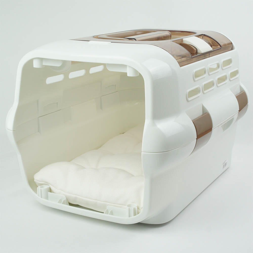 縁無しクッションベッド/クレートクッション カミカミ大好きちゃん用 ８号帆布生地 オフホワイト Sサイズ