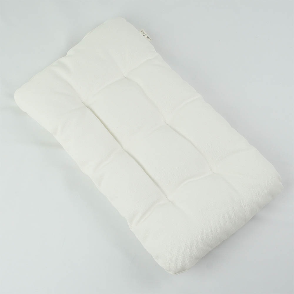 縁無しクッションベッド/クレートクッション カミカミ大好きちゃん用 ８号帆布生地 オフホワイト Sサイズ