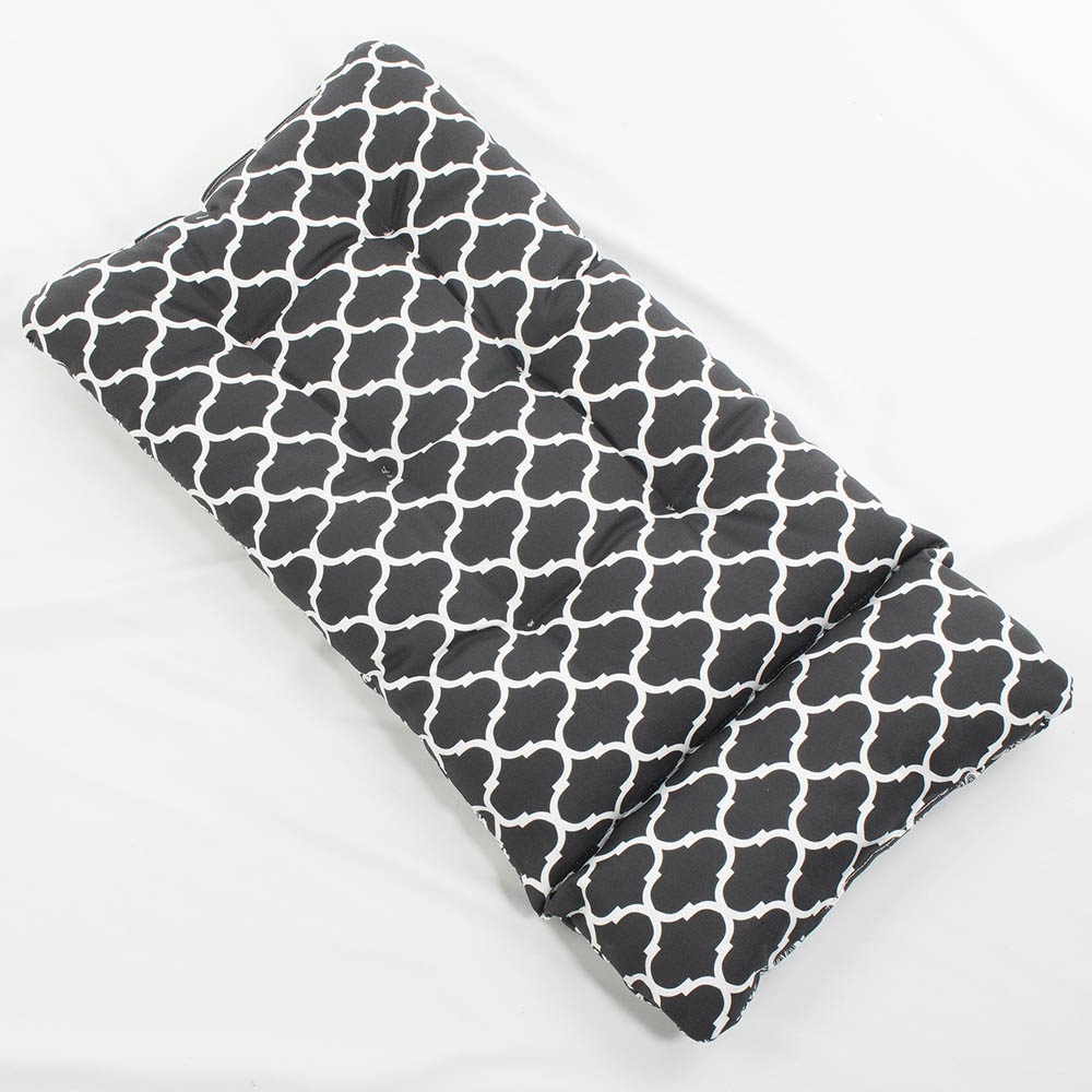 あごのせ縁無しクッション/クレートクッション ダマスクモロッカン モスブラック Mサイズ