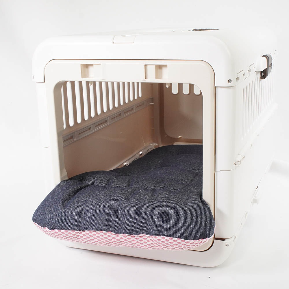 夏用 あごのせ縁無しクッション iCOLD 接触冷感 10オンスデニムネイビー Sサイズ